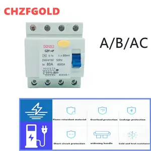 CHZFGOLD CZK6 RCCB 5-4P 16A 25A 32A 40A 63A 80A 100AResidualMCB for Household ConstructionHotSale ELCB RCD Solar photovoltaic