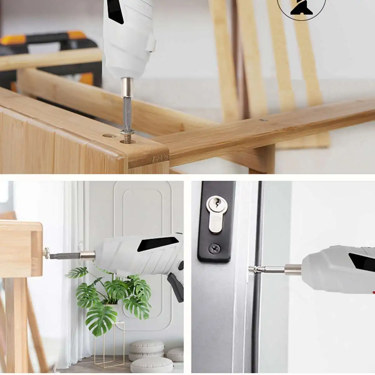 

Multi-functional USB Cordless Electric Screwdriver Household Lithium-Ion Rechargeable Drill/Driver Power Tools Kit with Light