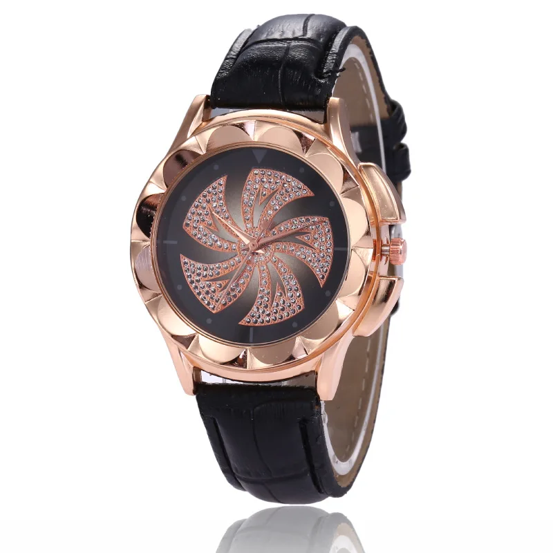 

100pcs/lot hot luck ladies creative quartz watch fashion casual leather strap student watch