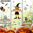 Украшение для Хэллоуина наклейка на окно и дверь s Хэллоуин Тыква призрак зомби Наклейка на стену s Вечеринка Реквизит для дома с привидениями страшная Наклейка