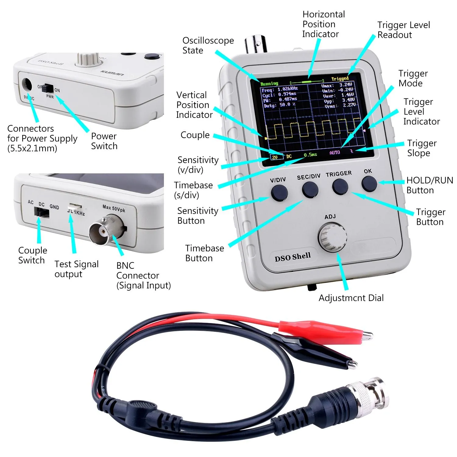 DSO корпус осциллографа DIY Kit с открытым исходным кодом 2 4 дюймов цветной TFT lcd +