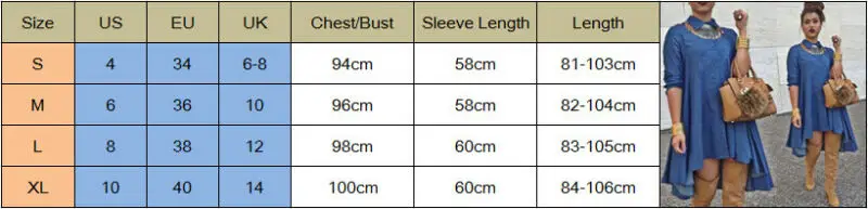 2019 Retro Fashion Ladies Women's Blue Jeans Denim T-Shirt Long Sleeve Casual Loose Shirt Dress Blouse Jumpsuit | Женская одежда