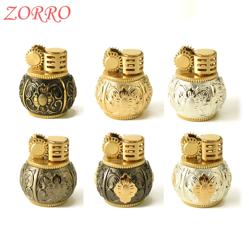 Керосиновая Зажигалка Зорро Роскошная гравировка цветок латунь масло бензин