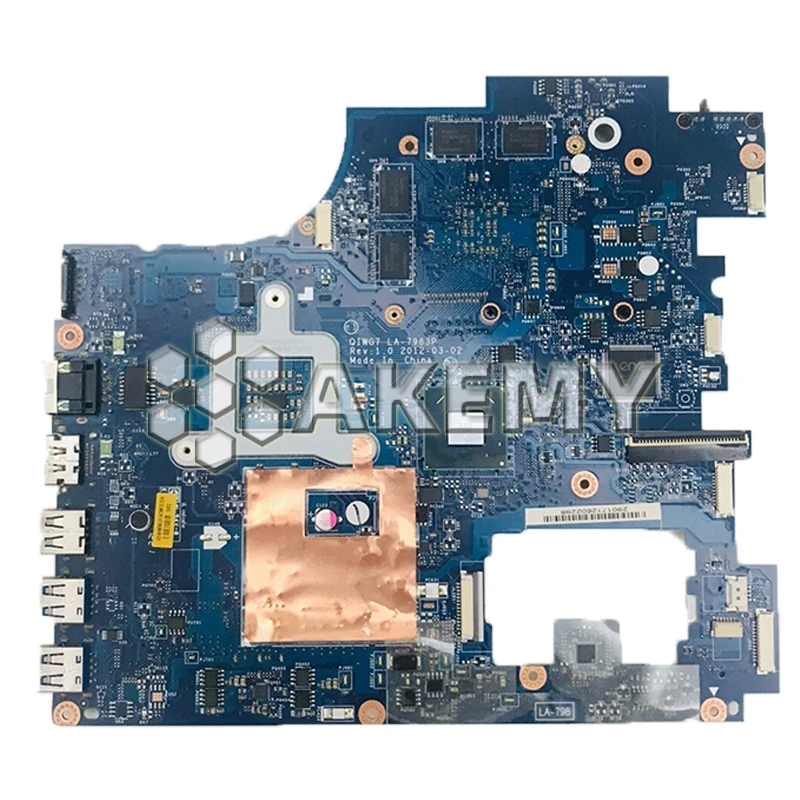 

LA-7983P For Lenovo Ideapad G780 For Lenovo QIWG7 LA-7983P HM76 PGA989 DDR3 8 video chips motherboard Test 100% original