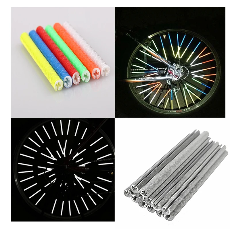 12 шт. отражатель света велосипеда для обода колеса клип трубка светоотражающие