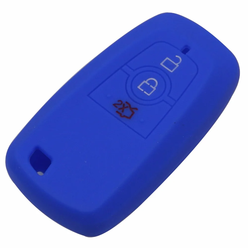

jingyuqin 10pcs Silicone key case cover For Ford Mondeo 2017 Remote Key Case Fob Shell Cover 3 Button