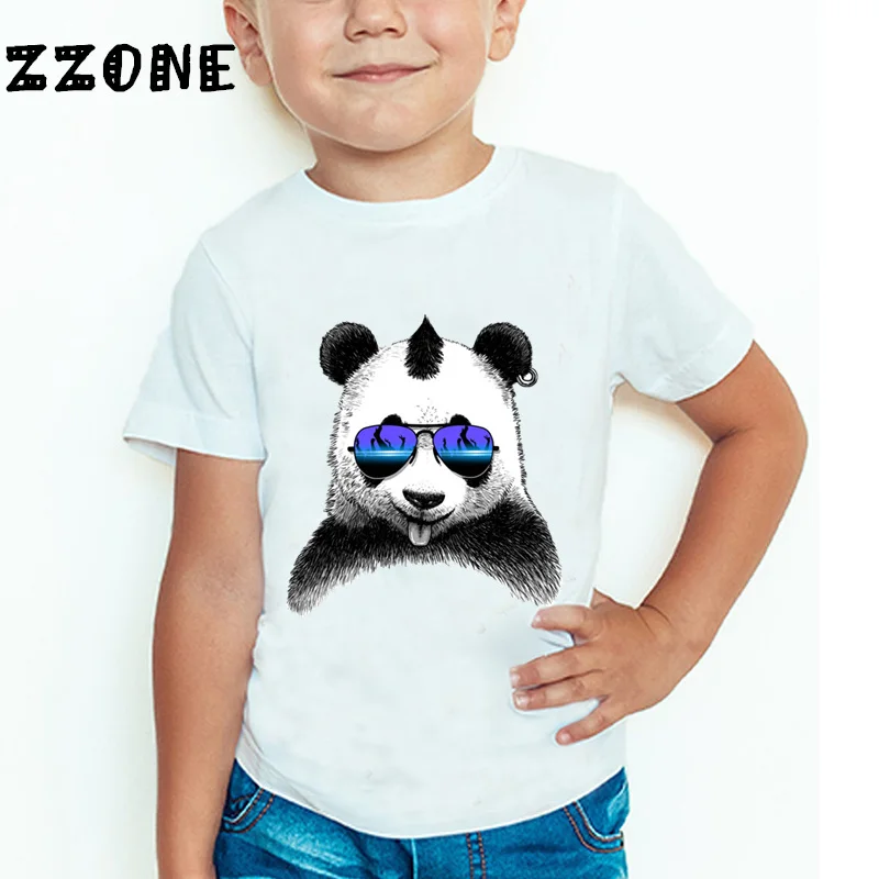 Детская крутая забавная Футболка DJ Cat/Pug/Panda детские летние топы с коротким