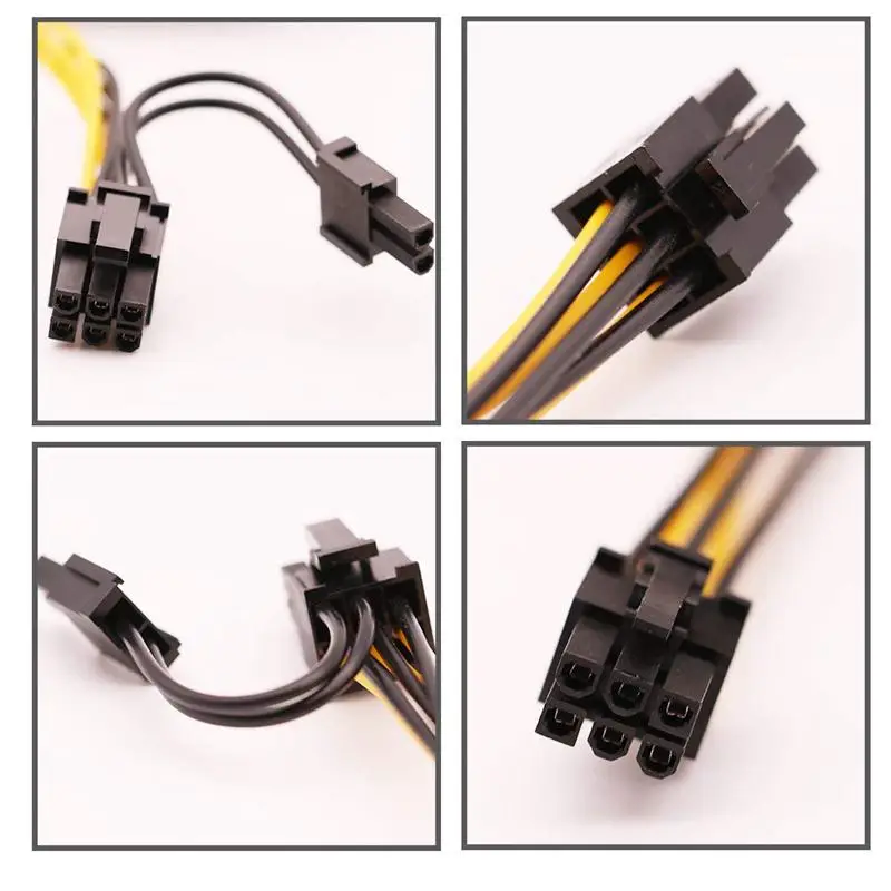 8 шт 6 PIN PCIe Express to (6 + 2) (25 дюймов) New18AWG 6pin 8pin кабель Папа папа для GPU/PSU breakout board GPU