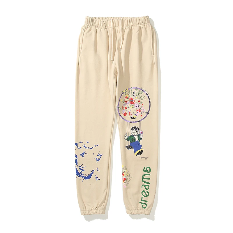

Hand-painted Graffiti Joggers Drawstring Sweatpants for Men and Women Harajuku Retro Streetwear Casual Sweat Pants