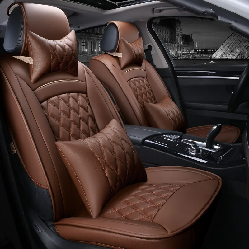Чехлы на сиденья автомобиля кожаные бежевые красные Черные Водонепроницаемые