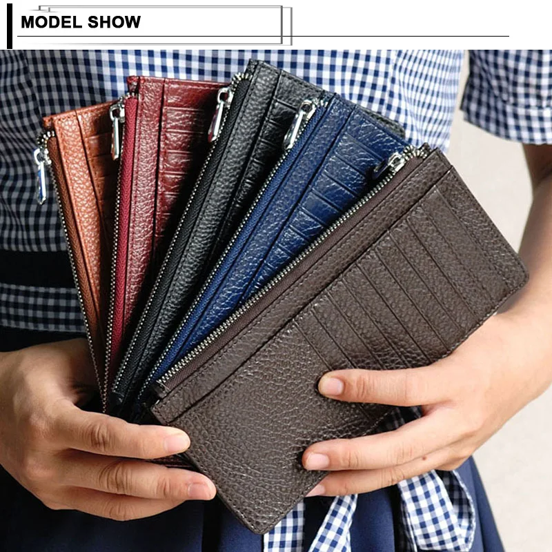 Мужской кошелек из натуральной кожи с отделением для карт деловой держатель