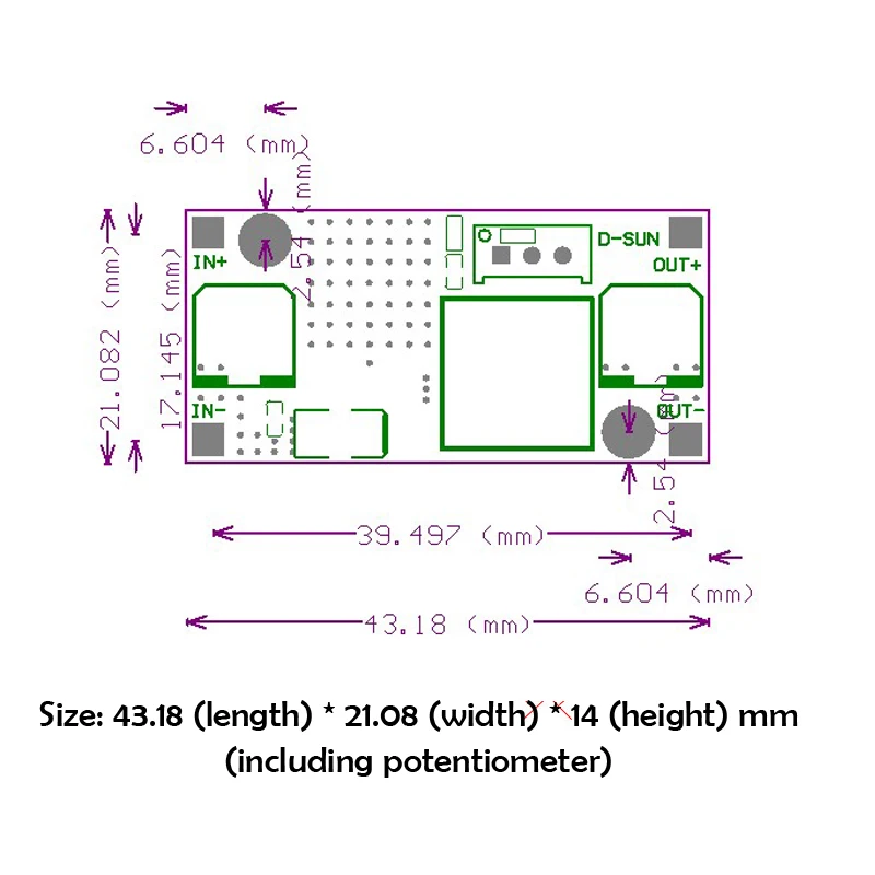 Регулируемый понижающий модуль питания DC-DC