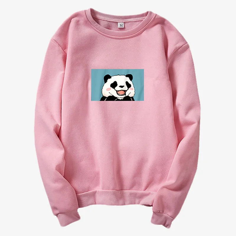 Толстовка с капюшоном в стиле Харадзюку Модный пуловер принтом панды и фланели