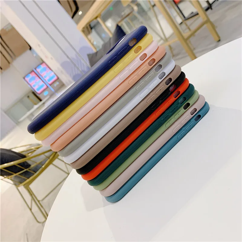 Силиконовый чехол карамельного цвета для iphone 12 11 Pro Max Mini 7 8 6 S Plus SE 2020 X XS XR Матовая