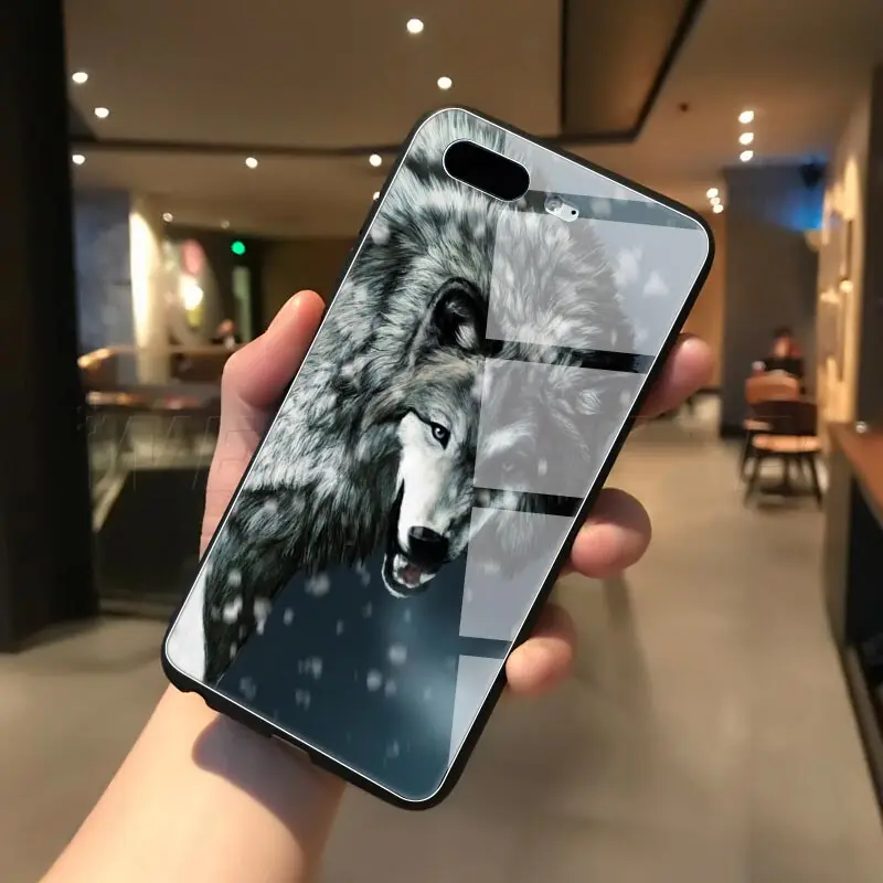 Чехол для iPhone 12 Mini 11 Pro Max X XS XR 8 7 6 6S Plus из закаленного стекла с черными