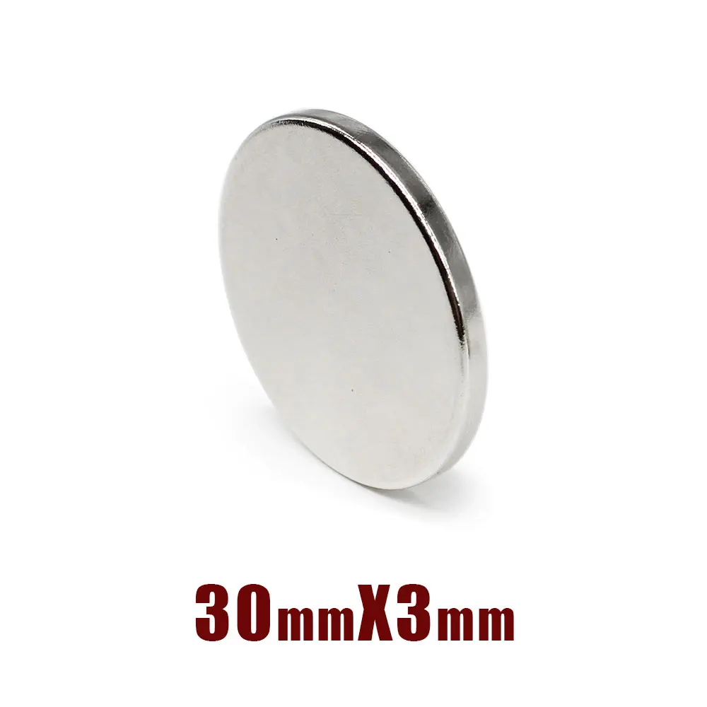 Дисковые мощные магнитные магниты Круглые неодимовые N35 30x3 мм большие