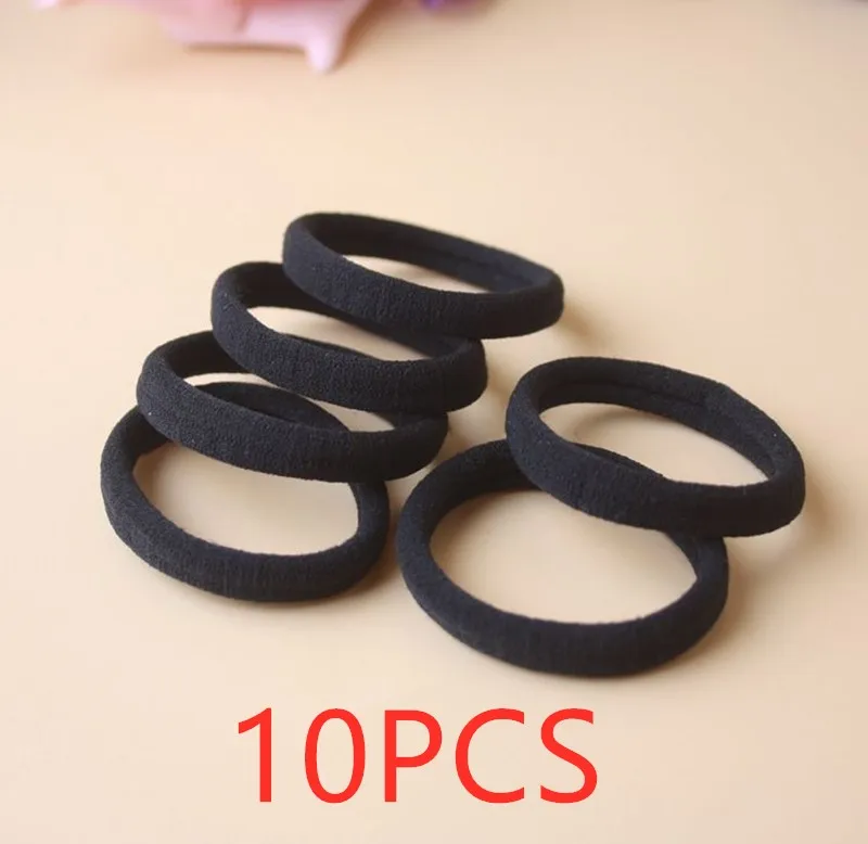 Black 10 pcs 10/20/40 шт. парикмахерские инструменты для создания объема резинкой резинки для волос/кольца/веревки резинка пружины резинки; резинка для волос, обтянутая тканью; аксессуары для ремешка - Цвет: Black 10 pcs
