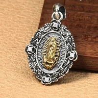 classic catholic virgin mary holy father portrait medal pendant necklace for men women religious style prayer jewelry
