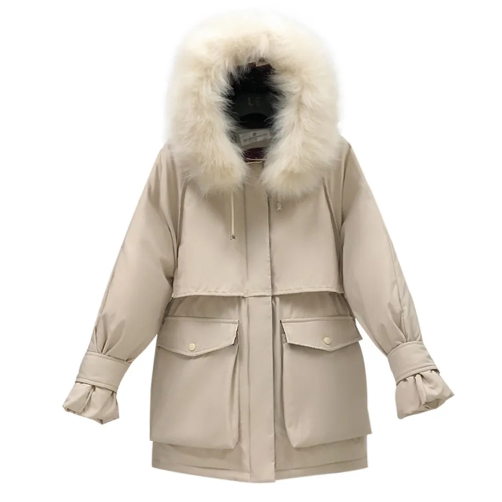 Женская зимняя теплая куртка куртки на утином пуху женские тонкие пальто с