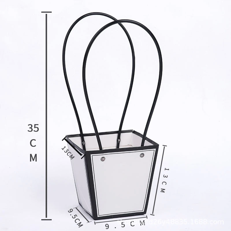 

Portable Flower Box Waterproof Paper Handy Gift Bag Kraft Handbag Wedding Rose Party Gift Box Packaging For Candy Cake Birthday