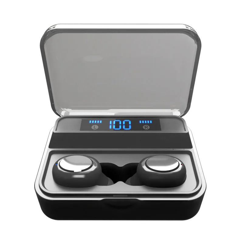 S590-TWS Black TEBAURRY TWS, беспроводные наушники Bluetooth 5,0, наушники 6D, стерео басовые наушники, мини Беспроводные наушники с емкостью 2200 мАч - Цвет: S590-TWS Black