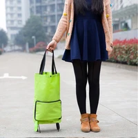 environmental convenient foldable storage multifunction shopping bag cart tug trolley case with wheels storage basket