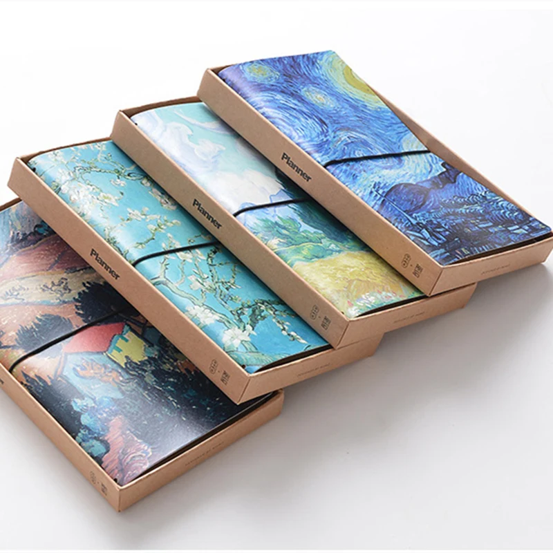 

2022 Vincent Van Gogh Notebook Starry Night Interactive Animation Planner Office Stationery Gift for Students