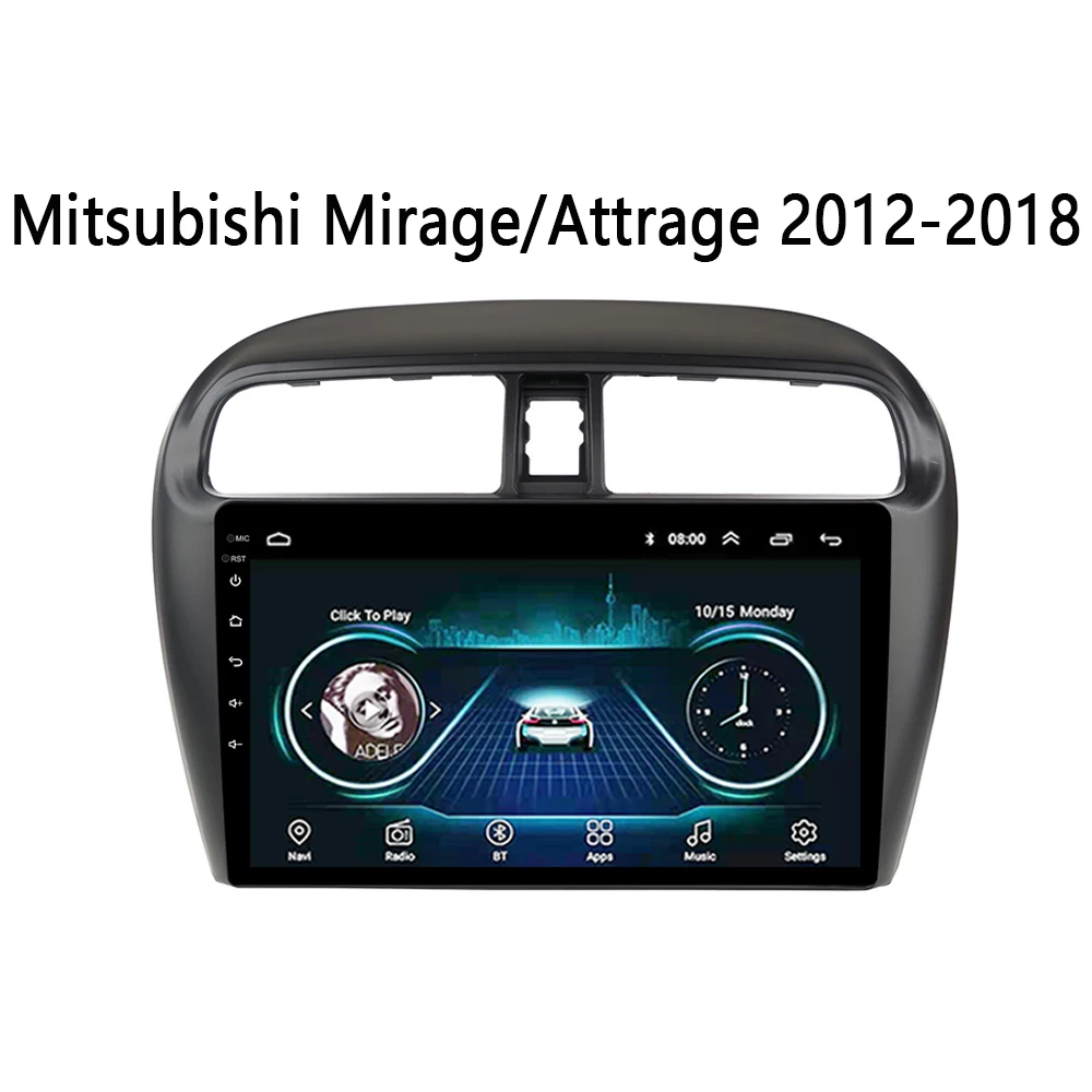 Android 8 1 9 &quotАвтомобильный мультимедийный плеер Авто видео для Mitsubishi mirage attrage 2012 2018