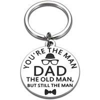 fathers day keychain dad birthday gifts from daughter son man key chain dad key tag stainless steel present keyring