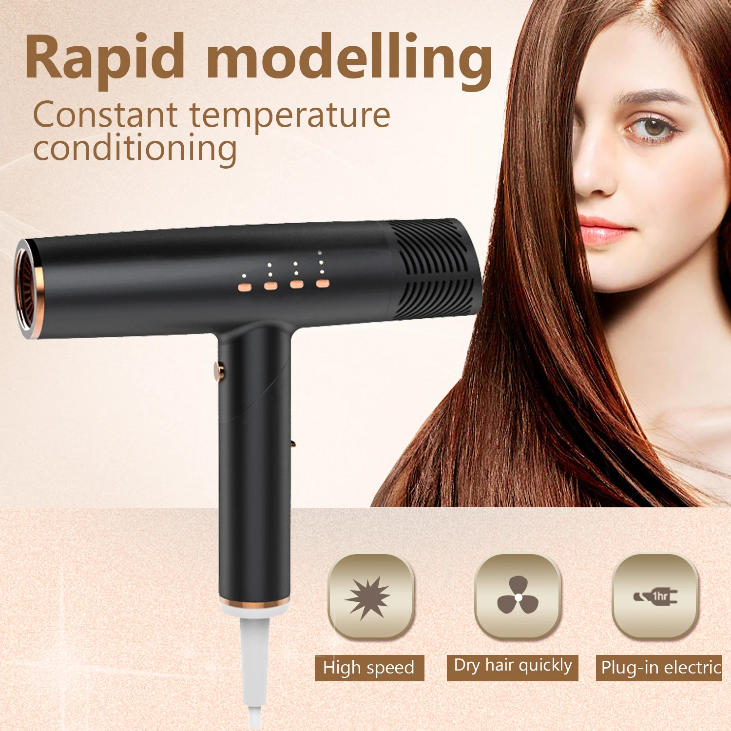 

2021 Negative Ion Hair Dryer Professional Salon Hairdryer Household Strong Fast Drying Wind Gale Speed Portable Blow Dryer Anion