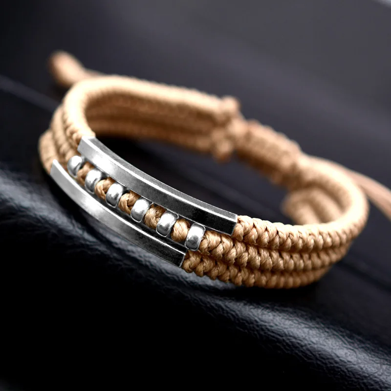 Модный браслет из стерлингового серебра 925 пробы для мужчин ручной работы