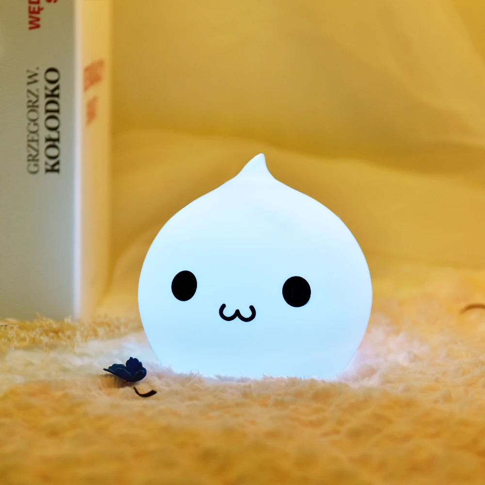

Silicone Touch Sensor LED Night Light For Children Baby Kids 7 Colors 2 Modes Cat Bear Battery Night Lamp Bedroom Decoration