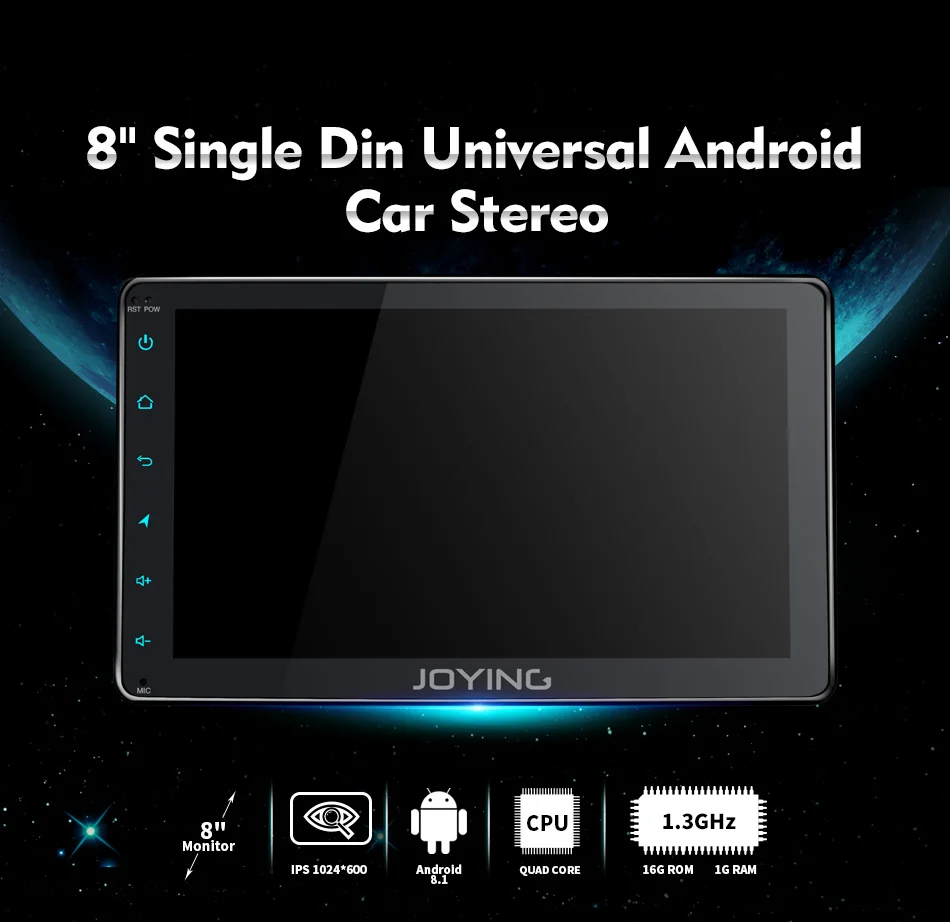8 дюймов Android 8,1 Автомагнитола стерео одиночный din четырехъядерный 1024*600 головное устройство без DVD плеера с зеркалом DSP рулевое колесо wifi
