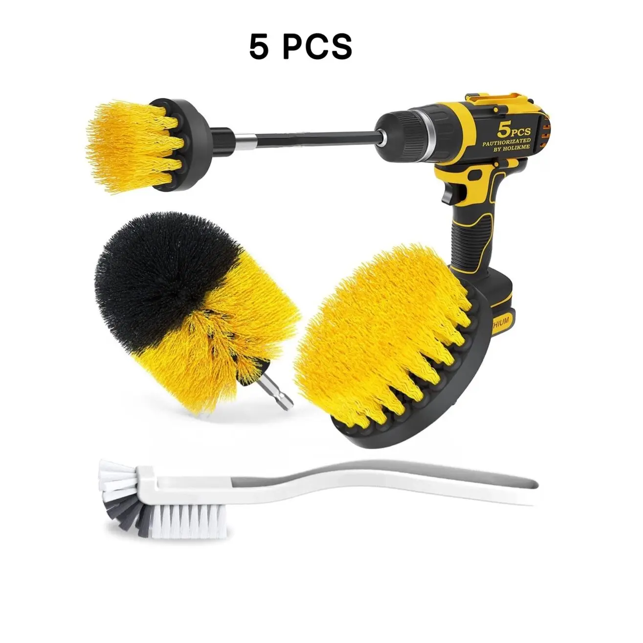 

5 Pack Drill Brush Attachments Set Power Scrubber Cleaning Brush Bathroom Scrub Brushes Corners Cleaning Brush kit