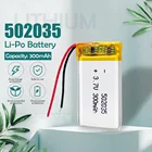 502035 052035 3,7 V 300mAh литий-полимерный перезаряжаемый аккумулятор для MP3 MP4 DVR Bluetooth гарнитура Mini 0801 Ambarella A2S60 с печатной платой