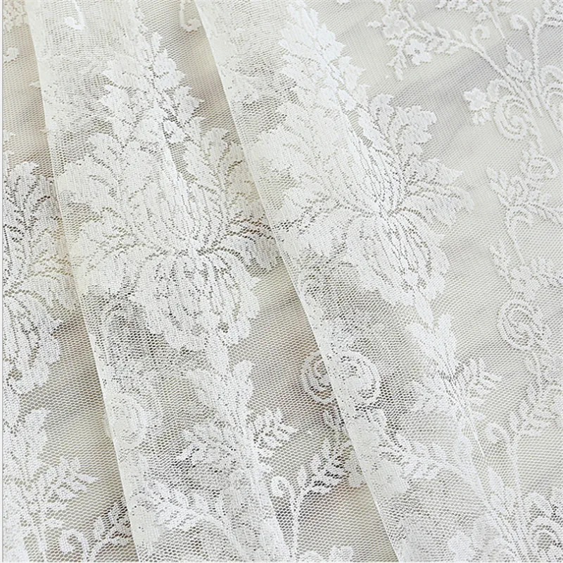 Европейская белая кружевная прозрачная занавеска для гостиной москитная сетка