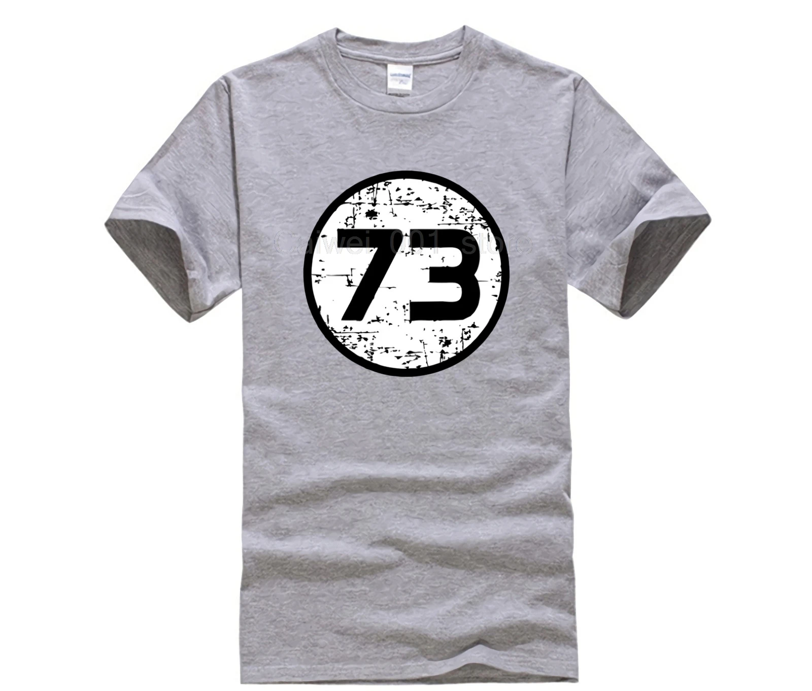 100% хлопок популярная мужская забавная Повседневная футболка с принтом 73 серая