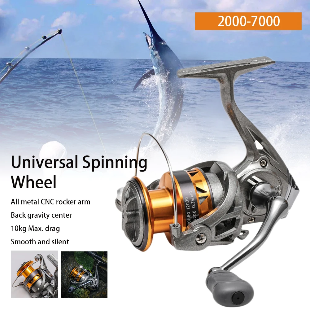 

2021 Fishing Reel Spinning Reel 5.2:1 Gear Ratio 10KG Max.Drag Carp Fishing Reel Saltwater Freshwater Fishing Tackle Accessories