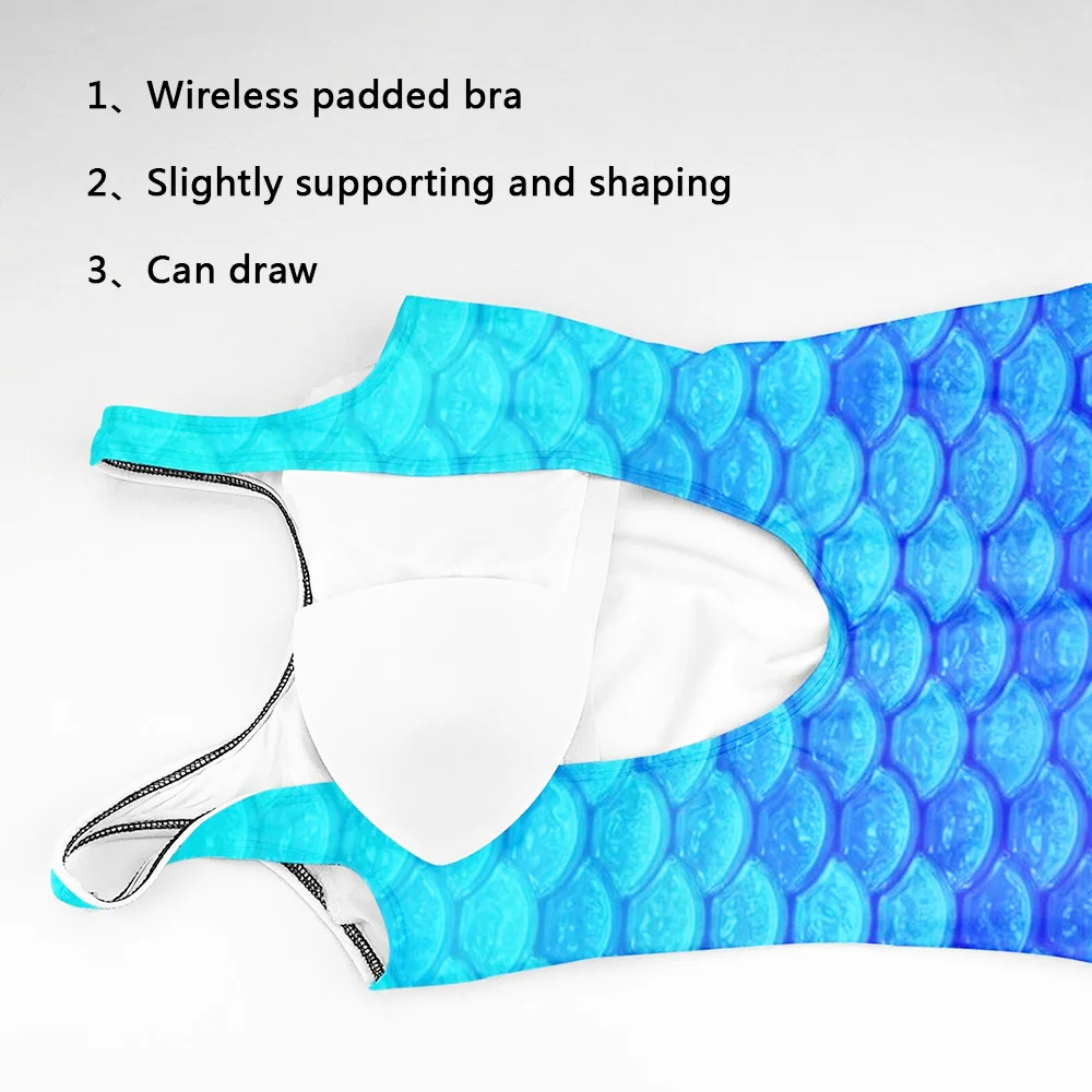 New Swimsuit Shiny Scales Print Beach Bikini Bubble Hot Spring Mermaid Swimwear Sexy Summer Fashion Women's Bathing Suit