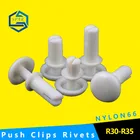 Оптовая продажа, черные, черные, белые, нейлоновые зажимы с внутренним диаметром, заклепки, крепежи R30 R31 R35