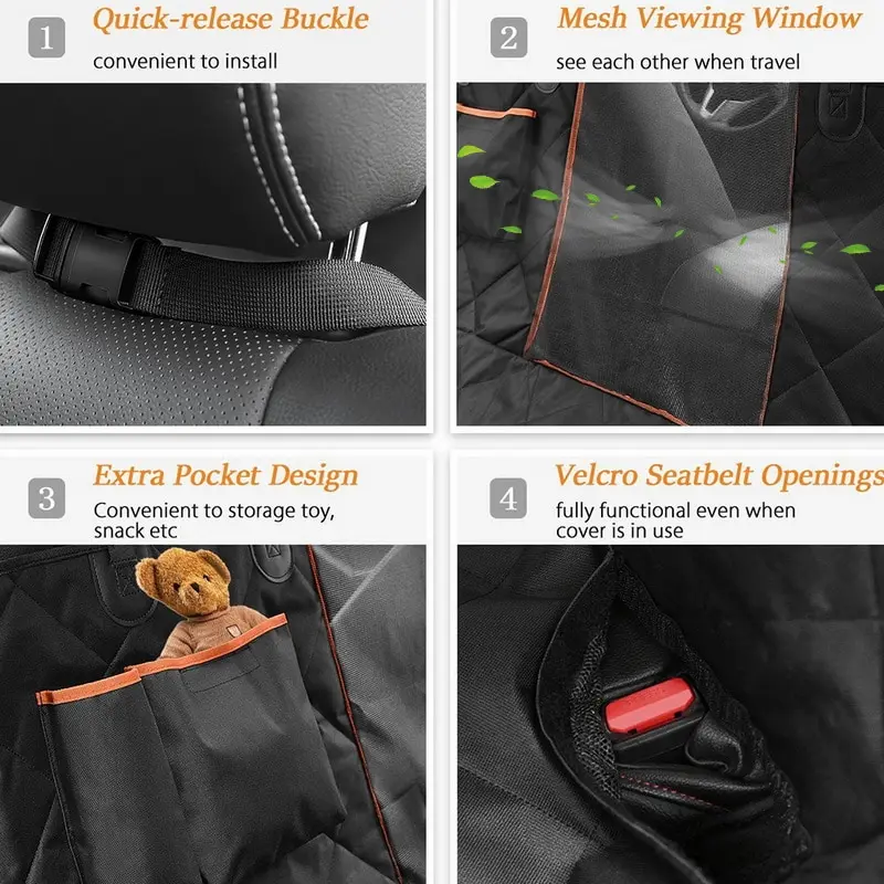 Miglior Kennel Dog Trasportini Impermeabili Posteriore Posteriore Pet Dog Coprisedili Per Auto Tappetini Protezione Per Amaca Con Cintura Di Sicurezza Carry In Perro