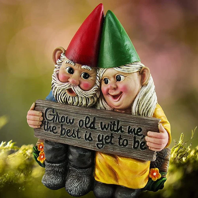 

MLGB садовые статуи гнома, искусство из смолы, украшение для рабочего стола, парные гномы, наружная скульптура, украшения для дома, подарки