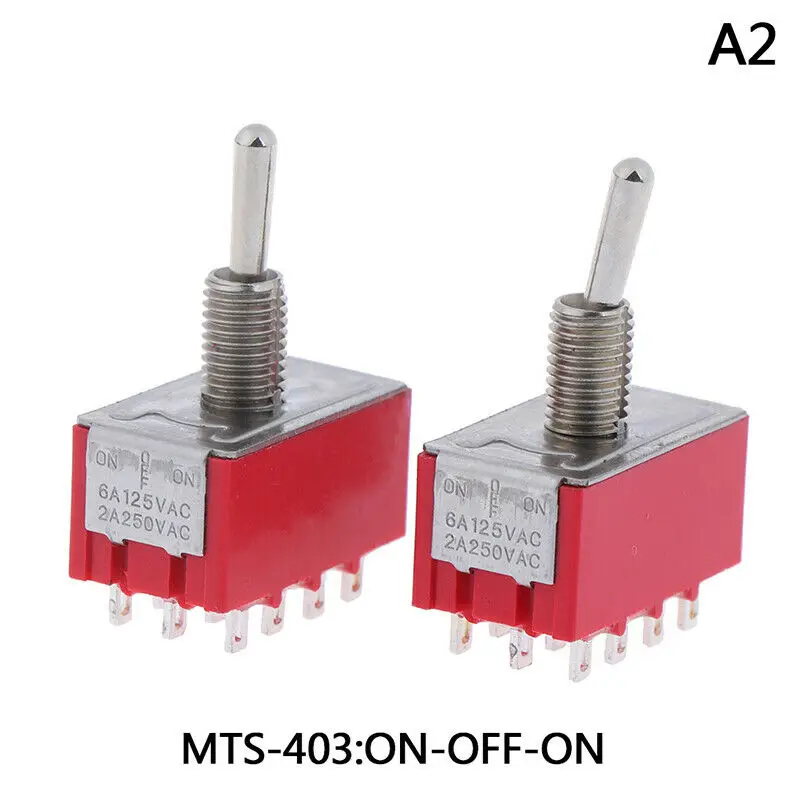 10 шт Мини MTS 403 4PDT 12PIN ВКЛ ВЫКЛ на миниатюрный тумблер выключатели питания 6A/125V 2A/250V