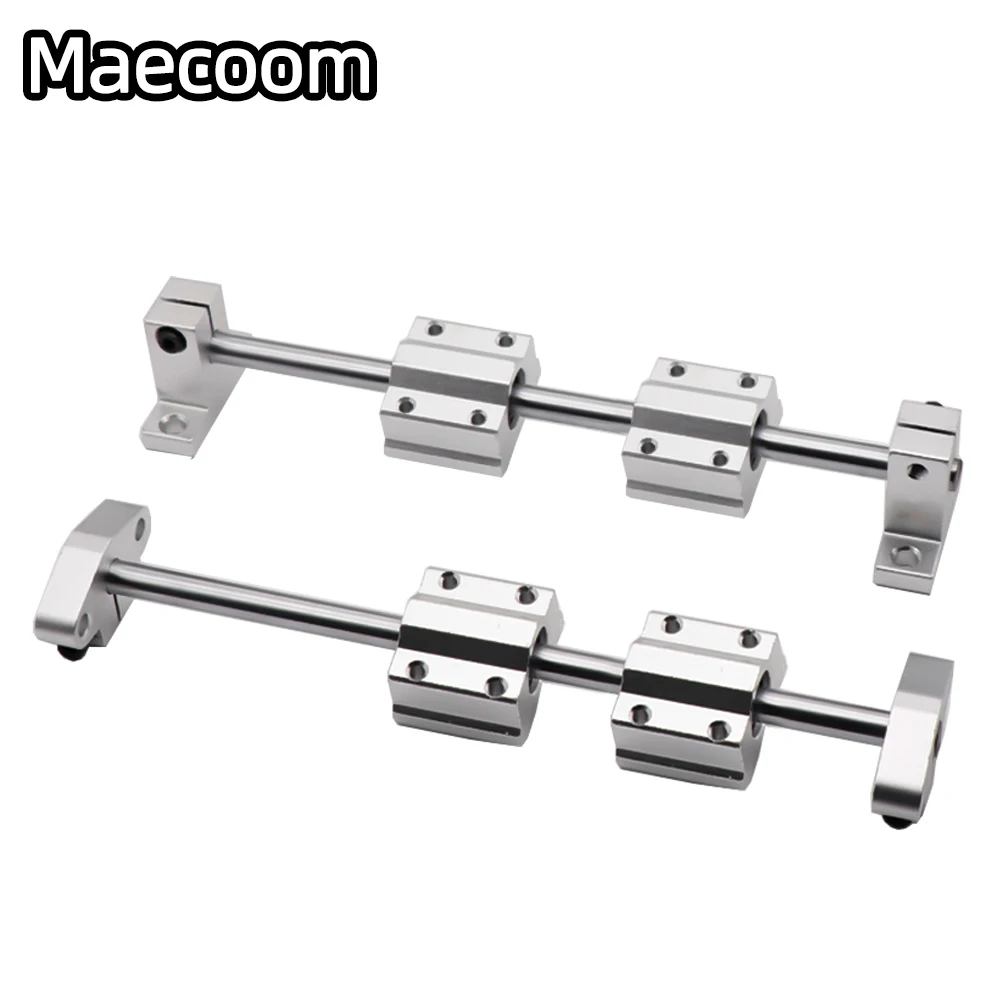 2set 3d printer parts optical axis kit 2 x 8mm chrome plated shaft bearing 4 x sc8uu 4 x sk8 aluminum end supporters free global shipping