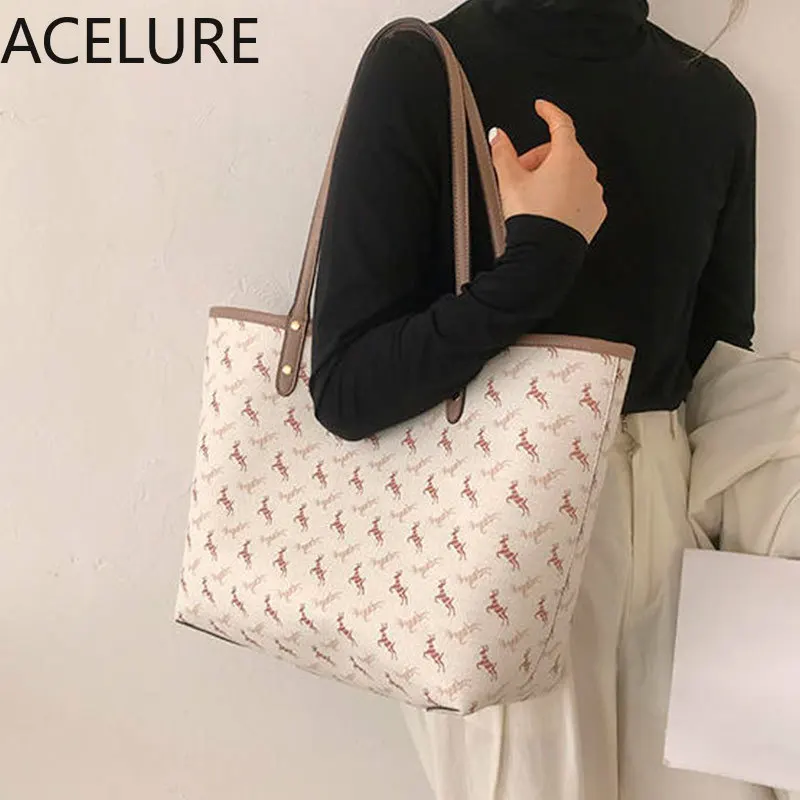 

ACELURE Сумки из искусственной кожи с животным узором, Новая модная женская сумка на плечо, универсальная сумка-тоут + кошелек, женские сумки бо...