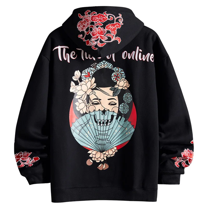 

National Tide Couple Sweater Spring and Autumn Style Men and Women Embroidery Hoodie Loose Trend All-match Jacket Men Tide