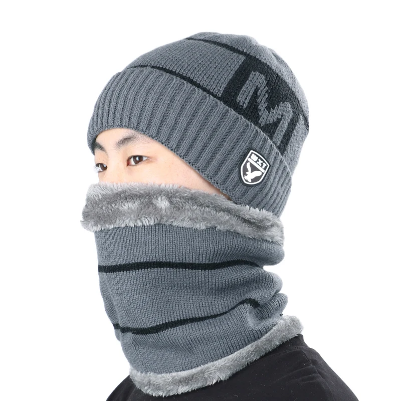 men's winter hat beanie cap High quality two piece fluffy Free shipping dropshiping 2019 new 2-piece set |