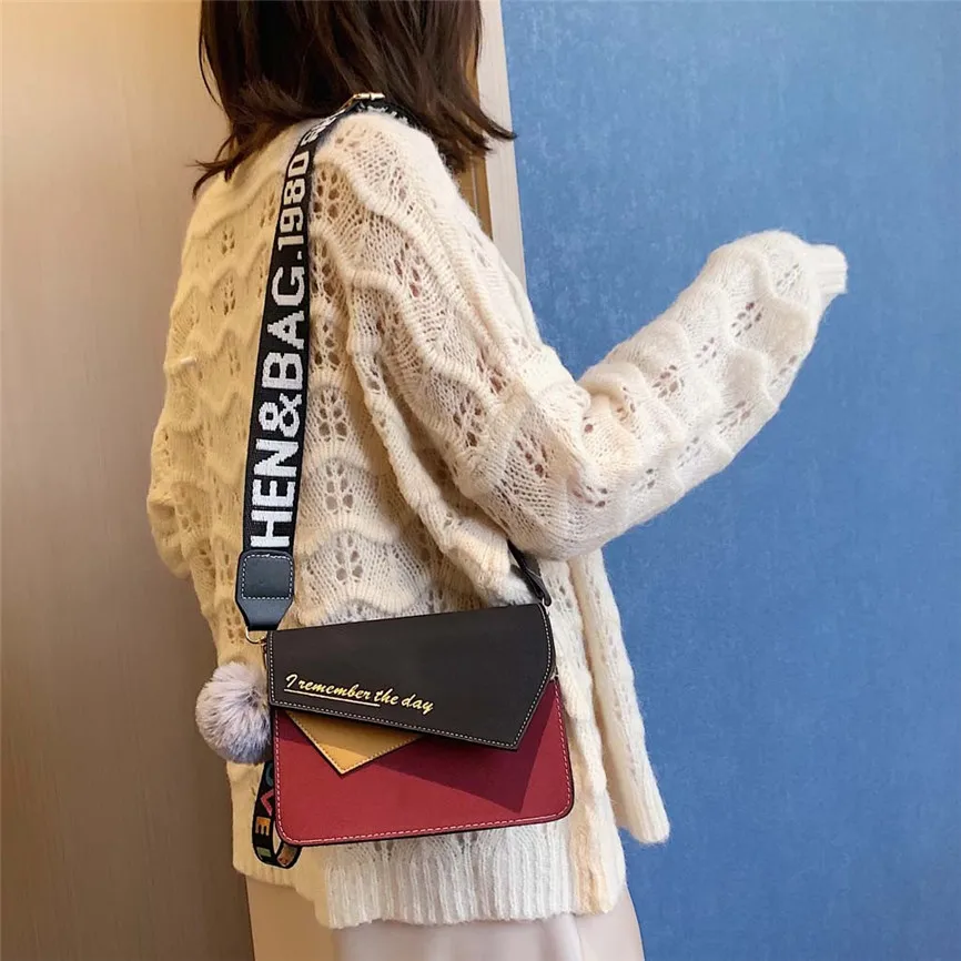 Bolso Mujer Женская Роскошная сумка на плечо контрастного цвета простая мессенджер