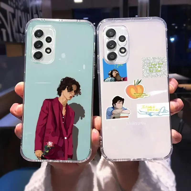

Timothee Chalamet Phone Case For Samsung A 51 50 52 12 21s 31 40 70 71 note S 20 10 21 ultra plus fe clear coque shell