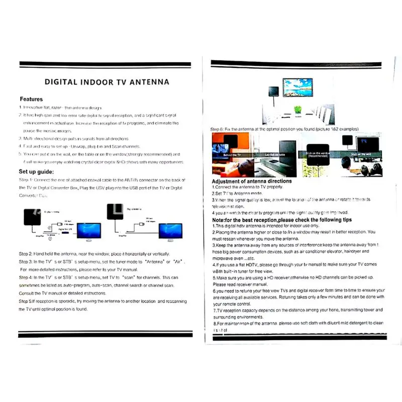 

Indoor 4K 25DB High Definition Digital TV Antenna EU Plug Mini High Definition Digital TV Antenna DVB-T2